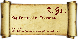 Kupferstein Zsanett névjegykártya